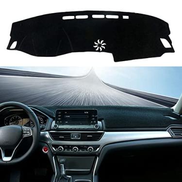 Imagem de YOFAMO Capa de painel de painel tapete tapete de almofada de encaixe personalizado para Honda Accord 2018 2019 2020 2021 2022 (sem HUD) acessórios antiderrapante tapete protetor de console central