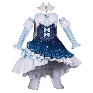 Imagem de Fantasia de fantasia de princesa de neve para adultos, vestido extravagante, saia Lolita, fantasia de Halloween, conjunto completo, Fantasia + coroa, Female XS