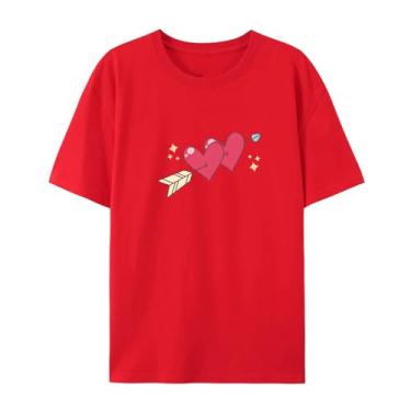 Imagem de Camiseta Love Graphics para homens e mulheres Arrow Funny Graphic Shirt for Friends Love, Vermelho, 3G