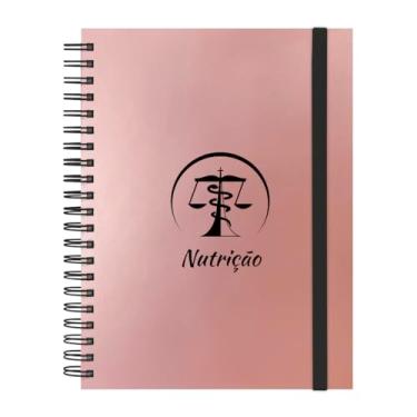 Imagem de Caderno Universitário Plus 10 Matérias Profissões Nutrição (Rosê Gold)