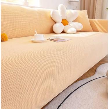 Imagem de Sofá Slipcover Sofá Capa Protetor De Móveis Sofá Macio Com Fundo Elástico Para Crianças, Poliéster Spandex Jacquard Tecido Pequenas Verificações (Adequado para 35-55 inch,Khaki)