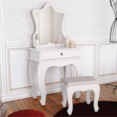 Imagem de Penteadeira Com Banqueta Laila Luxo Infantil Branco