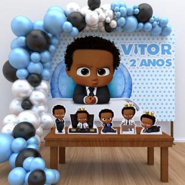 Imagem de Kit Decoração Personalizado Festa de Aniversário Infantil O Poderoso Chefinho Negro P-CFNEG01