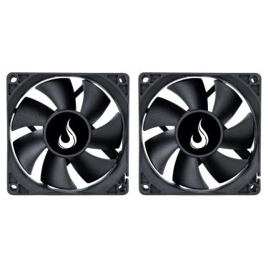 Imagem de Kit 2 Cooler Fan Rise Mode Black 80Mm 12V Preto Rm-Bk-02-Fb