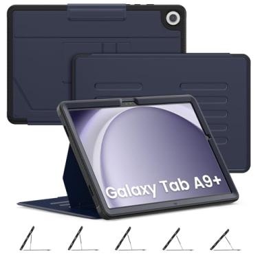 Imagem de Timecity Capa para Samsung Galaxy Tab A9+ Plus de 11 polegadas (modelo 2023: SM-X210/X216/X218), magnético forte com suporte de 5 ângulos, hibernar/despertar automático, capa de couro PU de
