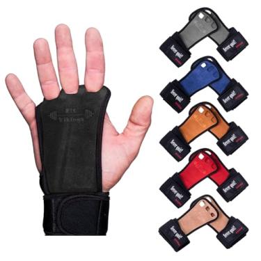 Imagem de Punhos de barra de ginástica - Punhos de mão de couro antiderrapante para crossfit - Punho de puxar - Luvas de ginástica para homens e mulheres - Proteção máxima contra lágrimas e bolhas - Treino