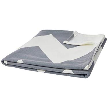 Imagem de Coisas de Nine Cobertor Topper Branco Amarelado Com Estampa Cinza Único