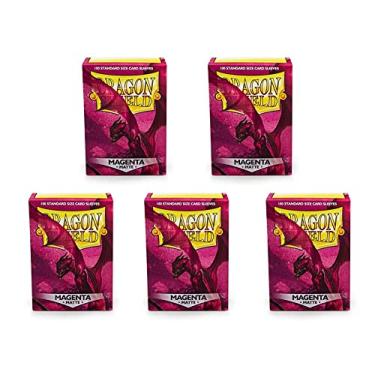 Imagem de 5 Packs Dragon Shield Matte Magenta Standard Size 100 ct Card Sleeves Value Bundle!