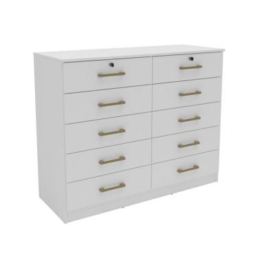 Imagem de Cômoda Londres 10 Gavetas Branca