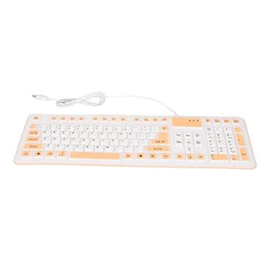 Imagem de Teclado de Silicone Dobrável, 106 Teclas, Com Fio, Silencioso, para Pc, Laptop, Cor G o, Teclado de Silicone Usb Dobrável (Laranja)