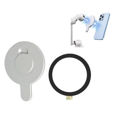 Imagem de Fotoleey Adaptador de montagem magnética para smartphone Insta360 Flow Pro/Flow - Placa magnética com anel de metal, compatível com iPhone 15-10, Sam Sung Galaxy A15, Motorola, OnePlus Nord