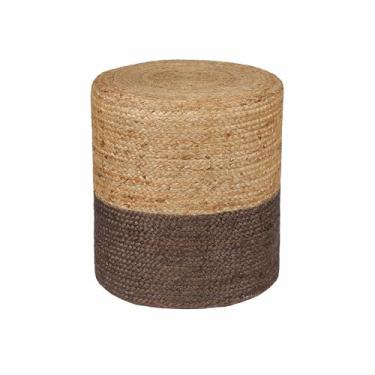 Imagem de · REDEARTH · Pufe cilíndrico pufe banquinho otomano - pufe trançado de juta poof apoio para os pés sentado para a sala de estar, quarto, berçário, pátio, lounge e outros quartos (36,8 cm x 36,8 cm x 40,6 cm; bolota natural)