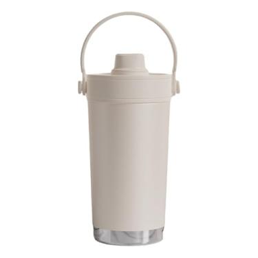 Imagem de Caneca de café de viagem de aço inoxidável 500 ml com revestimento interno de cerâmica, tampa à prova de vazamento, alça e canudo - isolamento a vácuo de parede dupla, sem BPA, perfeita para bebidas