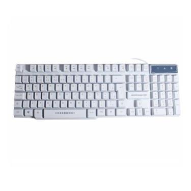 Imagem de Kit Gamer Kmw5228 Branco Rgb Rainbow + Moa834 - Kmex