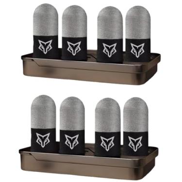 Imagem de Kit Luvas De Dedo Gamer Fibra De Vidro V8 2025 + Box +kit 8 Luvas Pra Jogar Free Fire Semi Pro COD Mobilie Pubg Beehive Wasp, competitivo, anti suor, Premium, Rog Phone, Sarafox, Memo Rmm CaseRog