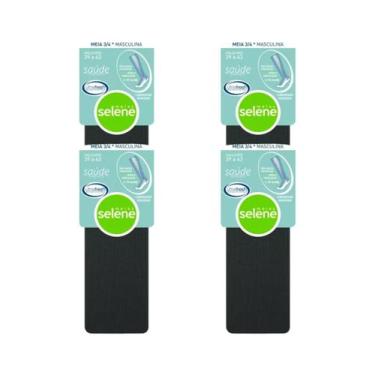 Imagem de 4 Pares De Meia Compressão Moderada 3/4 5-10 Mmhg Masculina - Selene, 