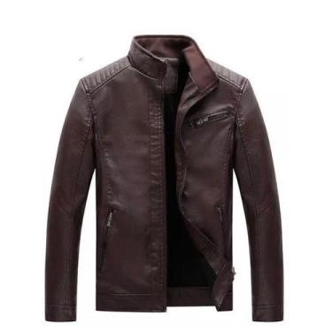 Imagem de Jaqueta de couro Masculina Marrom - M  - Boatto