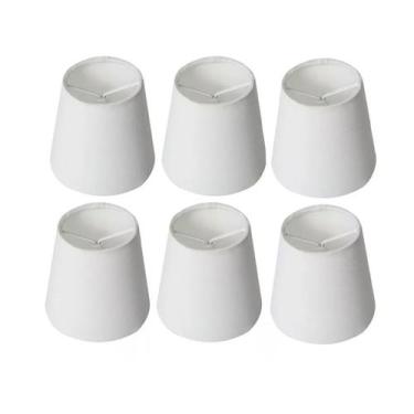 Imagem de 06 Mini Cupulas De Tecido Para Lustre Encaixe Na Lampada - Tangerina M