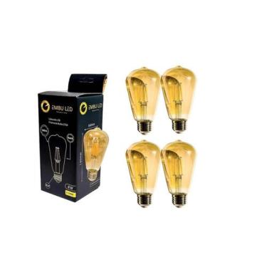 Imagem de Kit 04 Lâmpada Retrô decorativa Vintage Filamento de Carbono 4W 127V 2