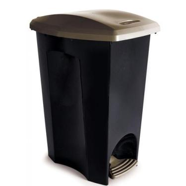 Imagem de Lixeira com pedal 14 litros preta Plasutil ref.3495