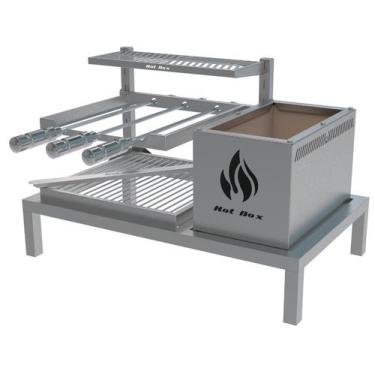 Imagem de Churrasqueira Parrilla Uruguaia Com espetos Para Alvenaria 74X45cm - H