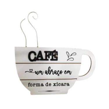 Imagem de Enfeite Placa Xícara de Madeira Frases Café - Destak Presentes, Xícara