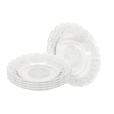 Imagem de Jogo de 4 Pratos de Vidro Fundo Sopa 22 cm Almoço Jantar Mesa Transpar