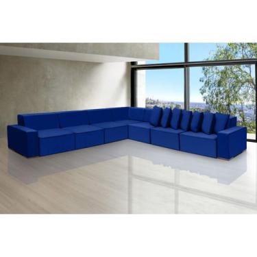Imagem de Sofá Dubai 4.57x4.57m de Canto Retrátil - Sofisticato, azul