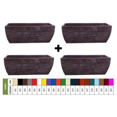 Imagem de Kit 4 Vaso Planta 80x30 Jardineira Floreira Polietileno - BGPLASTICOS,