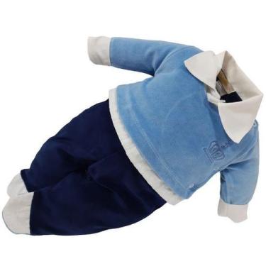 Imagem de Macacão Plush Finta Casaco Bebê Menino Zafielo Inverno 2017, Azul mari