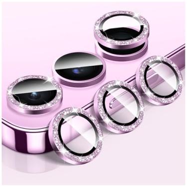 Imagem de LucBuy Protetor de lente de câmera Bling para Samsung Galaxy A05, adesivos de filme de cobertura de câmera de vidro temperado, protetor de tela de anel de metal individual de alinhamento automático