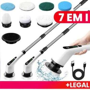 Imagem de Super Escova De Limpeza pesada Elétrica Casa Multiuso 7 Em 1 Recarregá
