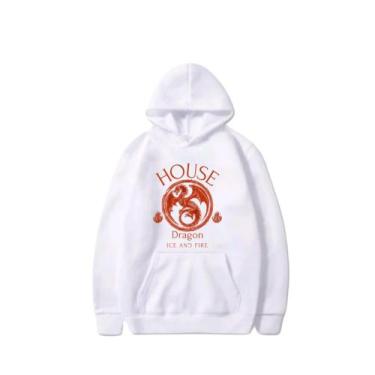 Imagem de Moletom Blusa Abrigo Flanelado Unissex Estampa Casa Dragão Gelo e Fogo