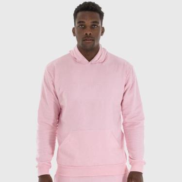 Imagem de Moletom Canguru Masculino Benellys Liso com Capuz e Bolso, P, Rosa