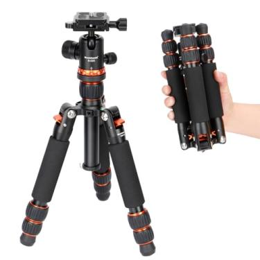Imagem de Koolehaoda Portátil Câmera Mini Tripé com Cabeça de Bola de 360 Graus,Altura 21-63,5 cm Compactar Tripé de Mesa para DSLR Camera Video Camcorder, Carregue até 10kg (Laranja)