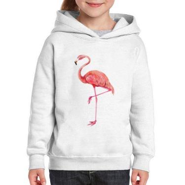 Imagem de Moletom Infantil Flamingo - Foca na Moda, Branco, 14