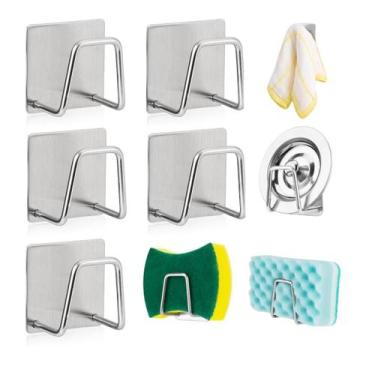 Imagem de 5 Uni Organizador Cozinha Suporte Porta Esponja Bucha Inox P/ Pia - Ga