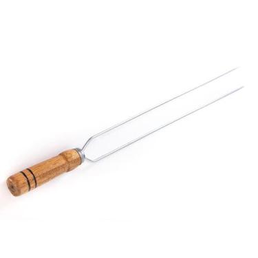 Imagem de Espeto Para Churrasco Duplo Cabo Madeira Lamina Inox 65 Cm - Churrasqu