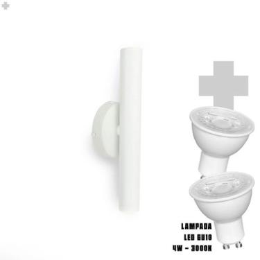 Imagem de Arandela Parede Foco Duplo Slim Palito - Branco + LED GU10 - Trybo 