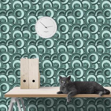 Imagem de Papel de Parede Adesivo Bolhas Verdes 11 Rolo 0,58x3M - Adesivo BR