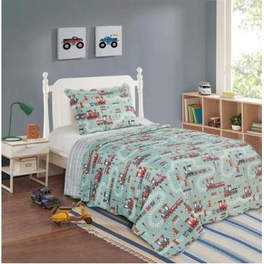 Imagem de Colcha INFANTIL SOLTEIRO matelado cobre leito antialérgico  - SAFIRA E