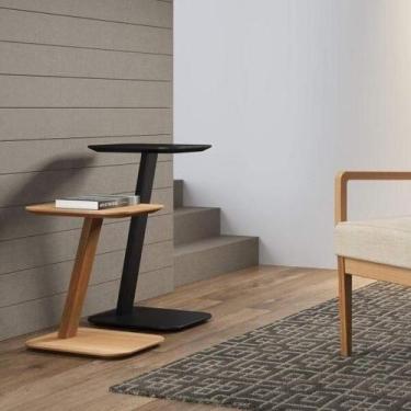 Imagem de Conjunto 2 Mesas Laterais Delta - Preta/Natural - Volttoni, Preta/Natu