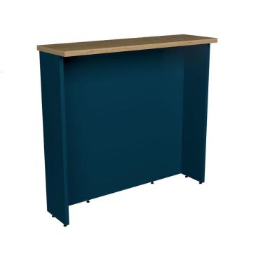 Imagem de Bancada Ilha Évora Azul Orion e Carvalho 120 cm