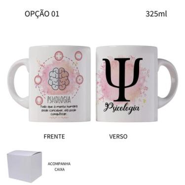 Imagem de Caneca 325ml Psicóloga Psicologia - LARANJA E MIMOS