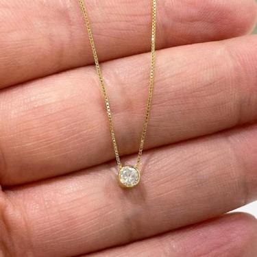 Imagem de Colar Ponto de Luz em Ouro 18k Pedra Diamante Natural 20 pontos 3.8mm 