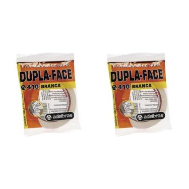 Imagem de Kit C/2 - Fita Branca Papel Dupla-Face Adelbras 12Mmx30Mt