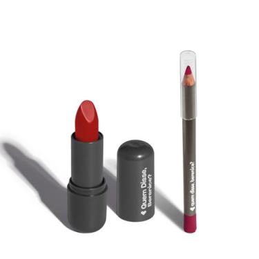 Imagem de Combo Batom Vermelho Efeito Mate 3,8g + Lapiseira de Contorno Labial V