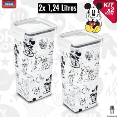 Imagem de Pote Hermético Trava Mais Empilháveis Alta Vedação Mickey - PLASUTIL
