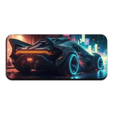 Imagem de Mouse Pad Neoprene 3mm 70x30cm Carro Azul e Laranja - PRESENTE-BRINDE