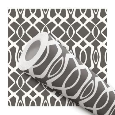 Imagem de Papel de Parede Vinílico Abstrato Clássico Cinza Sala Quarto 10m - DEL